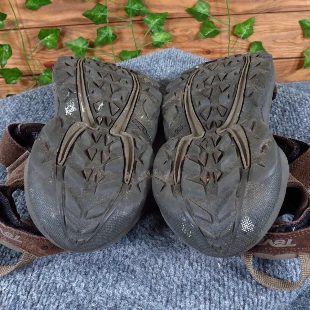 Teva Tanza Men Sandal Size 12 Outdoor Hiking Water Sport Brown Leather 6963